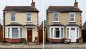 Before and after home improvement with new windows
